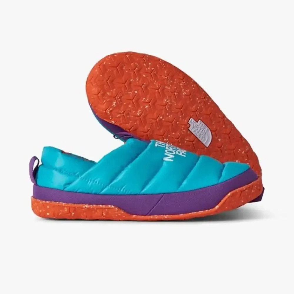 THE NORTH FACE MEN'S 11 NUPTSE MULE TRANSANTACTIC BLUE/RED ORAGE GOOSE DOWN